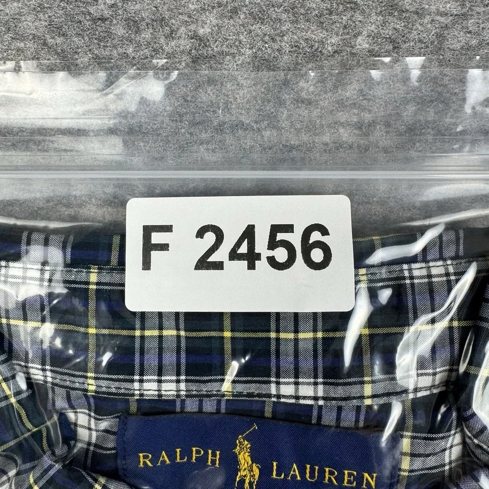 Ralph Lauren Button Down Shirt Long Sleeve Plaid Boys XL